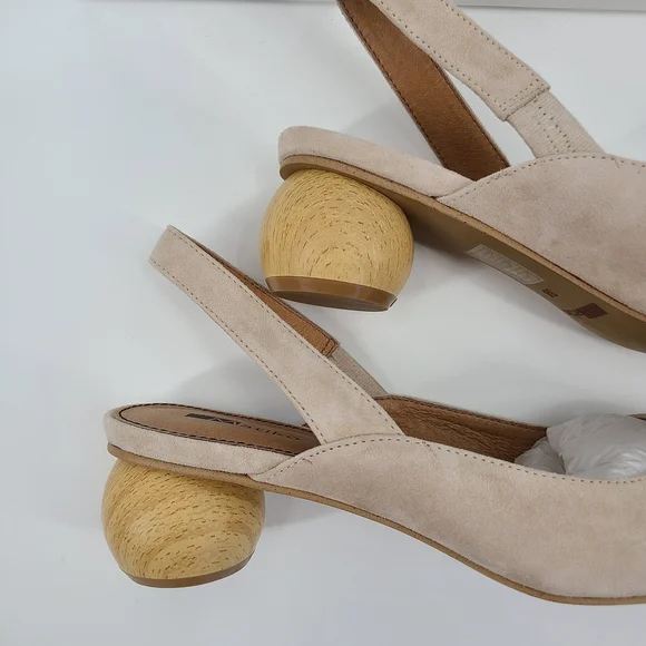 Matiko Cream Leather Slingback Heels - Picture 6 of 10